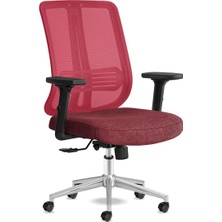 Spark Ofis Sandalyesi Ergonomik Sırt Destekli Çalışma Koltuğu Başlıksız File Sırt (Kırmız