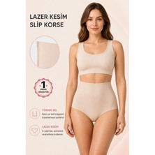 Bravie Toparlayıcı Etkili Lazer Kesim Slip Korse 2006 Bej