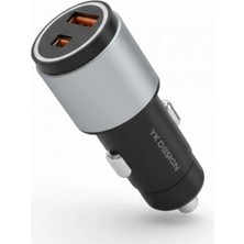 Marsilyan™- Araç Içi Çakmaklığa Takılantype-C ve USB Girişli 2 Portlu Hızlı Şarj Adaptörü BX40