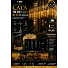 Dh Elektromarket Dhelektromarket Cata CT-8504 Animasyonlu Saçak LED 140 LED 3 Metre Gün Işığı IP44