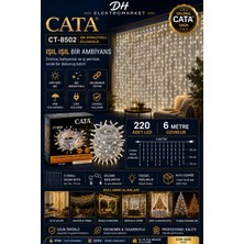 Dh Elektromarket Dhelektromarket Cata CT-8502 Işık Animasyonlu Eklenebilir Perde Işık 220 LED 6 Metre Gün Işığı