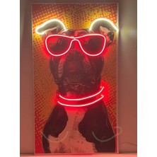 Dh Elektromarket Dhelektromarket Havalı Gözlüklü Köpek Neon LED 80X45