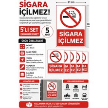 Dh Elektromarket 🚭 Sigara Içilmez Uyarı Levhası – 5’li Set (21X30 Cm)