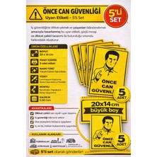 Dh Elektromarket ⚠️ Önce Can Güvenliği Uyarı Etiketi – 5’li Set (20X14 Cm) ⚠️