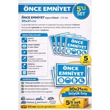 Dh Elektromarket 🔵 Önce Emniyet Uyarı Etiketi – 5’li Set (30X21 Cm) 🔵
