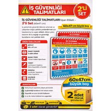 Dh Elektromarket ⚠️ Iş Güvenliği Talimatları Uyarı Etiketi – 2’li Set (60X47 Cm) ⚠️
