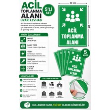 Dh Elektromarket 🟢 Acil Toplanma Alanı Levhası – 5’li Set (20X30 Cm) 🟢