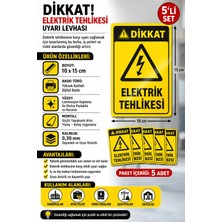 Dh Elektromarket ⚡ Dikkat! Elektrik Tehlikesi Uyarı Levhası – 5’li Set ⚡