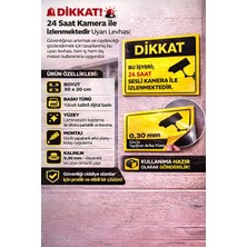 Dh Elektromarket 🚨 Dikkat! 24 Saat Kamera ile Izlenmektedir Uyarı Levhası 30X20 5 Adet🚨