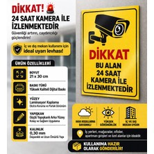 Dh Elektromarket 🚨 Dikkat! 24 Saat Kamera ile Izlenmektedir Uyarı Levhası 🚨5 Adet
