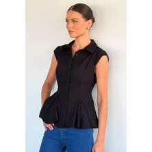 Gülseli Kadın Pul Detaylı Pileli Gömlek P-00022342