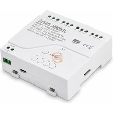 Meon Robotik Otomasyon Tuya 4 Kanal Wifi + RF433 Kumandalı Kuru Kontak Akıllı Röle - Ac/dc 7-32V, 5V Usb, Kutulu