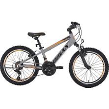 Bisan Cooper Çocuk Bisikleti 28 cm V 20 Jant 21 Vites Açık Gri Siyah Turuncu