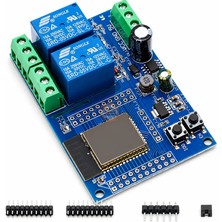 Meon Robotik Otomasyon ESP32-WROOM-32E Wifi Bluetooth 2 Kanal 10A Röle Kontrol Kartı - ESP32 Relay X2, 7-30V Dc