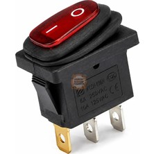 Meon Robotik Otomasyon IC-118W Mini Işıklı Körüklü Anahtar 3 Pin Kırmızı