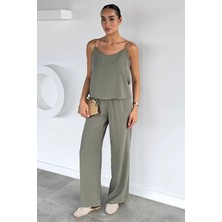 Gülseli Ip Askılı Bluz Pantolon Ikili Takım P-00021829