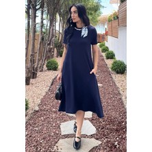 Gülseli Kadın Fular Aksesuarlı Elbise P-00021662