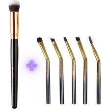 Nascita Profesyonel Oval Yapılı Kapatıcı Fırcası NASBRUSH0136 + Ombre Serisi Kaş Firça Seti, 5'li NASBRUSHSET24