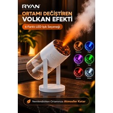 Ryan Hava Nemlendirici Ultrasonik Buhar Makinesi Alev Efektli LED Gece Lambası Masaüstü Nemlendirici Sessiz Çalışma 280ML