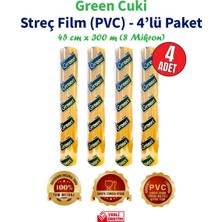Green Cuki Streç Film "PVC" 8mic. 45 Cm. X300M.(4'LÜ Kutu-Dökme)