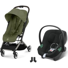 Cybex Orfeo Travel Sistem | Taupe Moss Green & Aton Volcano Black