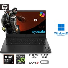Hp omen 17-DB1022NT Ryzen Ai 9-365(YENI Nesil Yapay Zeka) 24GB 512GB RTX5060 8gb 17.3 144hz W11 Pro CD5N2EA Duddi