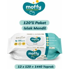 Moffy Günlük Kullanım Islak Mendil 1440 Yaprak 120'li Paket Çocuk ve Bebek Ürünü