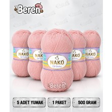 Nako Elit Baby - 6165 Pudra - 5'li Paket - 100GR/250M - Bebek Ipi - Anti Pilling Tüylenmez Ip