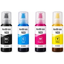Bionet Teknik Epson Ecotank L3150 Uyumlu 103 Muadil 4 Renk Mürekkep Seti (Bk/c/m/y)