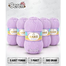 Nako Elit Baby - 5090 Mine Çiçeği - 5'li Paket - 100GR/250M - Bebek Ipi - Anti Pilling Tüylenmez Ip