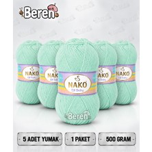 Nako Elit Baby - 6692 Nil Yeşili - 5'li Paket - 100GR/250M - Bebek Ipi - Anti Pilling Tüylenmez Ip