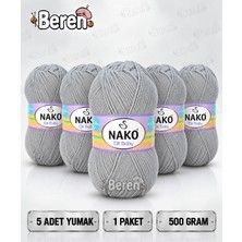 Nako Elit Baby - 5378 Gri - 5'li Paket - 100GR/250M - Bebek Ipi - Anti Pilling Tüylenmez Ip