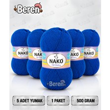Nako Elit Baby - 10346 Royal Mavi - 5'li Paket - 100GR/250M - Bebek Ipi - Anti Pilling Tüylenmez Ip