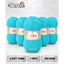 Nako Elit Baby - 3323 Turkuaz - 5'li Paket - 100GR/250M - Bebek Ipi - Anti Pilling Tüylenmez Ip