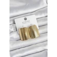 Inure Jewelry Gold Renk Pirinç Vintage Esintili Statement Küpe