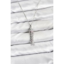 Inure Jewelry 316L Çelik Zincir Gümüş Renk Balık Model Zirkon Taşlı Kadın Kolye