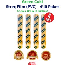 Green Cuki Streç Film "PVC" 8mic. 45 Cm. x 200M.(4'LÜ Kutu-Dökme)