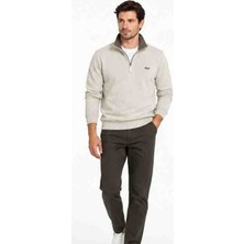 Lacoste Fermuar Yaka Bej Regular Fit