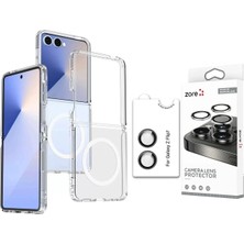 Vendas Galaxy Z Flip 7 Kılıf Sararma Yapmayan Sert PC M-safe Kapak + Anti-Reflective Kamera Lens Koruyucu