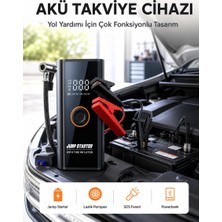Tech Butiq Sos Fenerli Akü Takviye Cihazı Dijital Kompresör Powerbank Yeni Nesil