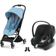 Cybex Orfeo Travel Sistem | Silver Beach Blue & Aton Volcano Black