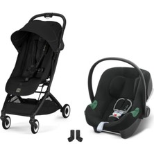 Cybex Orfeo Travel Sistem | Black Magic Black & Aton Volcano Black