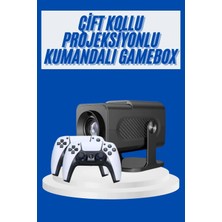 Hobilinka 4K Android Smart Wi-Fi Çift Kollu Projeksiyon Game Box Kumandalı Taşınabilir