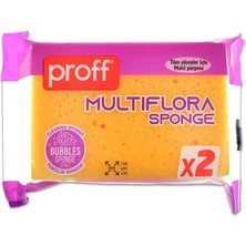 Proff Multiflora 2'li Soft Sünger - 14X9X3 Cm. - Tüm Yüzeyler Için Bulaşık Süngeri - 1 Paket