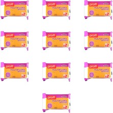 Proff Multiflora 2'li Soft Sünger - 14X9X3 Cm. - Tüm Yüzeyler Için Bulaşık Süngeri - 10 Paket
