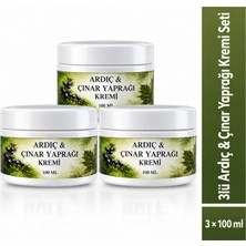 Çare Burada Çareburada Ardıç ve Çınar Yaprağı Kremi 3'lü Set 3 x 100 ml - Mentol ve Limon Yağı Içeren Cilt Bakım Kremi