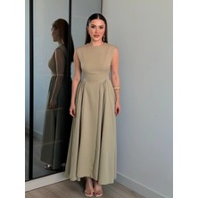 Maxi Boy Bel Vurgulu Elbise