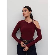 Esra Helvacı Metal Detaylı Asimetrik Bluz E.h Collection