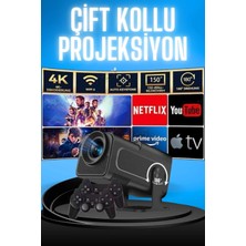 Astraltech Projektör Siyah Android Taşınabilir Sinema Projeksiyon Wifi Destekli En Güncel Sürü