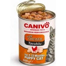 Canivo Yavru Kedi Konservesi Tavuklu 400 G 24 Adet